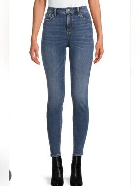 Time & Tru Women's High-Rise Curvy Skinny Blue Jeans Size 4